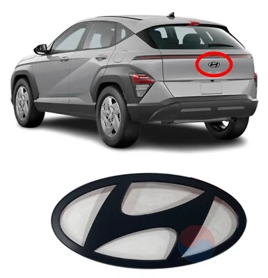 Original OEM Negro Emblema Trasero Insignia H Logo para Hyundai KONA SX2 23 ~... - Imagen 1 de 4