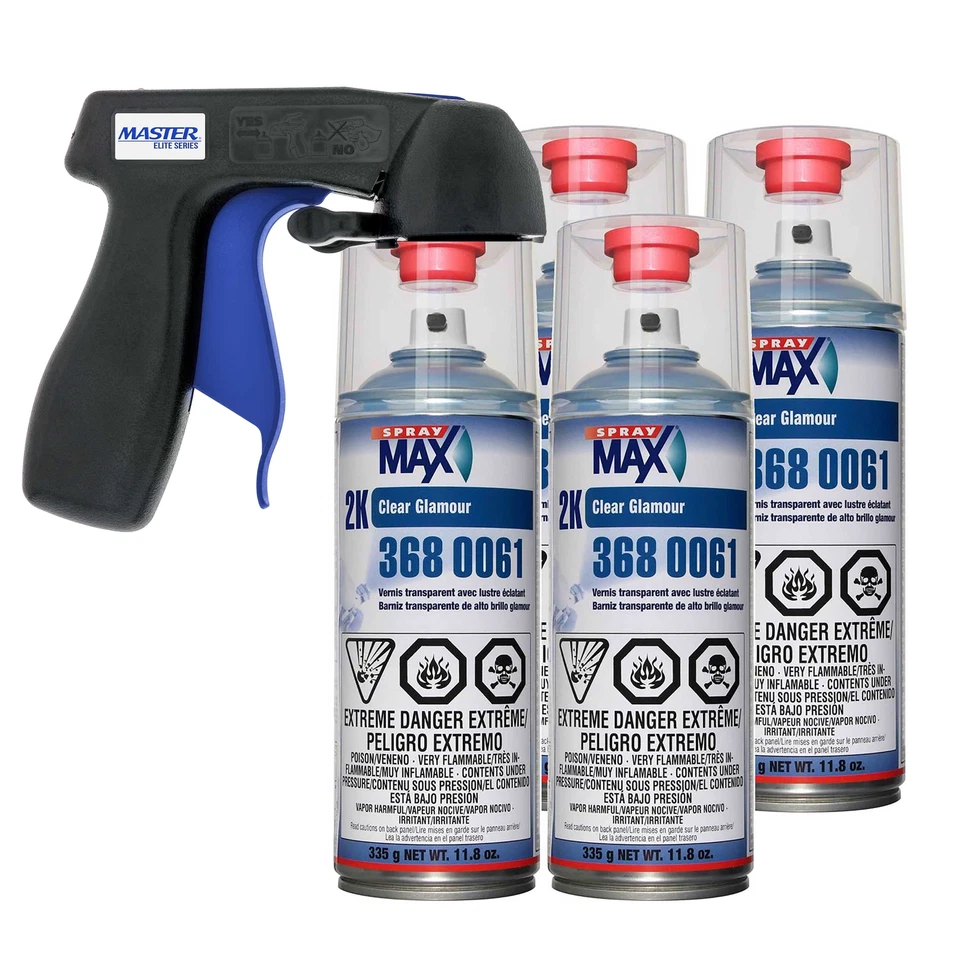 SprayMax 2K Glamour High Gloss Clearcoat (4 pack) with Spray Can Trigger Handle - Image 1 of 1