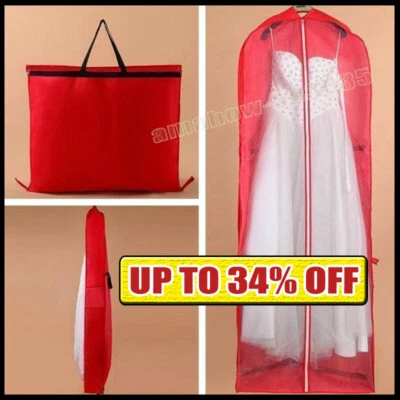 180cm Long High Quality Long Wedding Dess Dust Bag Evening Dress Dust Cover UK~