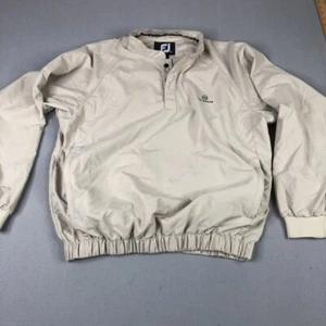 FootJoy Golf Jacket Mens M Beige Windbreaker Pullover The Manor Logo Classic FJ - Picture 1 of 16