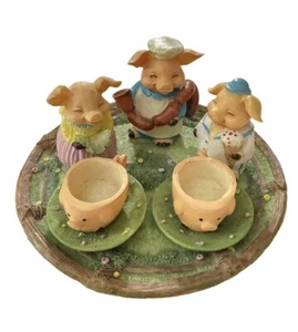 Ranger International Country Pigs Cooking Grilling Animal Miniature Tea Set - Picture 1 of 11