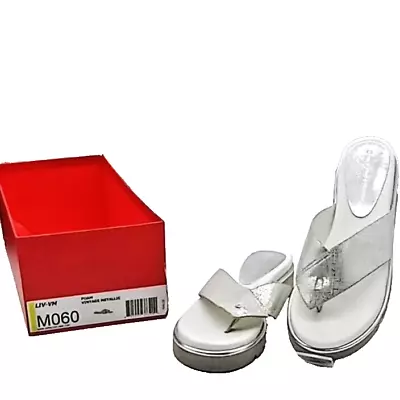 Sandalias Donald Pliner FIFI Metálicas Plateadas Para Mujer Talla 6M Cuero Parte Superior Nuevas Foto 1 de 4