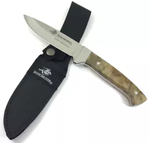 2008 Winchester Fixed Blade Knife Wood Handles + Sheath 9259-T - Picture 1 of 6