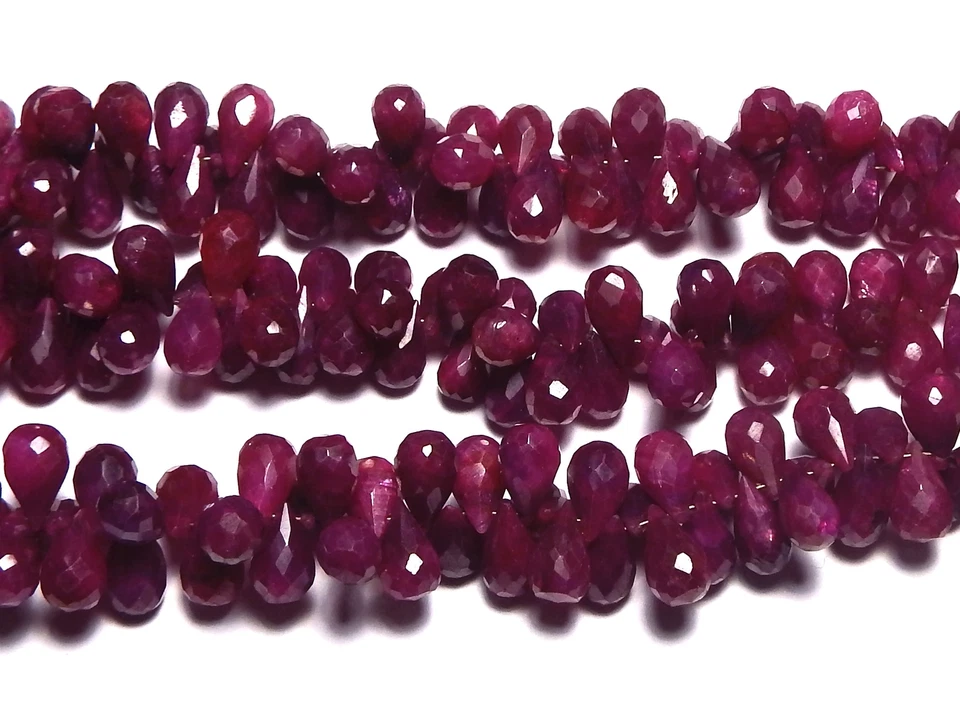 8英寸红宝石9-10毫米多面泪珠正品宝石/T8 — 第 1/1 张图片