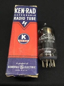 NOS KEN RAD 12AY7 (6072) Piastra quadrata nera [] Getter TUBO VUOTO VINTAGE 4.8933 - Foto 1 di 3