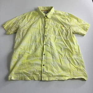 Salt Life Camp Button Up Shirt Yellow Fish Print Short Sleeve Hawaiian Print 2XL - Picture 1 of 9