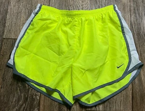 Nike Dri Fit Running Shorts Kids XL Neon Yellow White Gray EUC - Picture 1 of 3