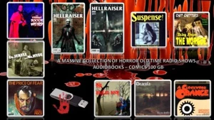 HUGE COLLECTION OF OLD TIME RADIO HORROR SHOWS 100+ GB MP3 & CBR FILES ON USB - Foto 1 di 6