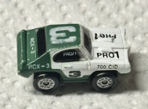 Small Micro Machine Dragster 1968 Pontiac GTO Race Car in White & Green # 3 EX! - Picture 1 of 4