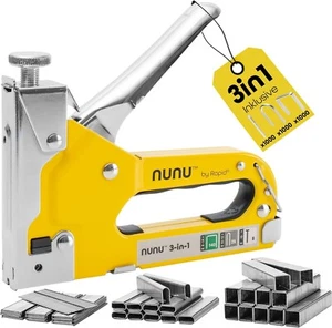 Rapid NUNU 3-in-1 Handtacker, Set mit 3.000 Klammern und Nägel, Tacker für Holz, - Bild 1 von 6