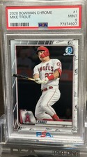 2020 Bowman Chrome Mike Trout #1 Baseball Card Fresh Slab Graded - PSA 9 MINT