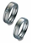 Titanfactory Titan Wedding Rings TF46 With Brill. 0.06 CT Diamond