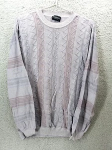 Gionfriddo Men's Sz L 100% Pima Cotton Sweater Geometric VTG Look Peru - Picture 1 of 7