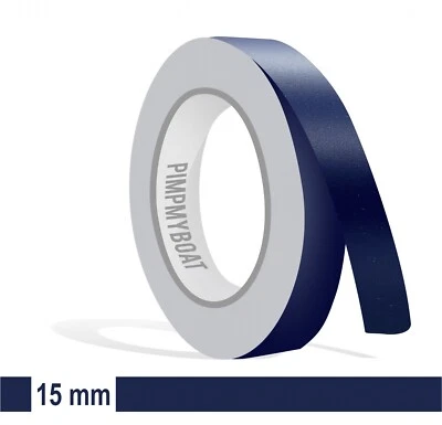 Matt stahlblau marine Zierstreifen Aufkleber Breite 15mm Länge 10m für Auto Boot - Bild 1 von 4