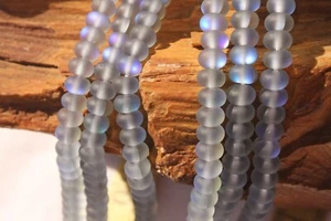 4x6mm Rondelle Gris Místico Aura Vidrio Mate Cuentas Artesanía Joyería 132/92 piezas - Imagen 1 de 5