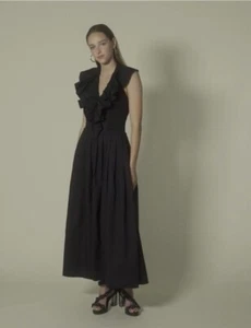 Anne Fontaine paris Cannes fitted halter style black maxi dress size 10 - Picture 1 of 15