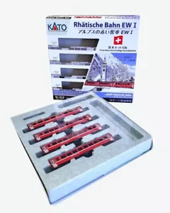 Kato-10-1413, N gauge, RhB EW1 Red 4 Coach Set (4) - Picture 1 of 2