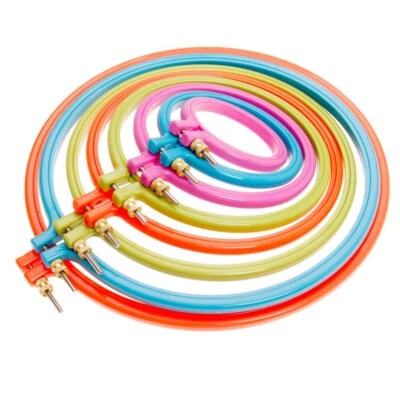 DIY Hand Needlecraft Household Craft Sewing Tool Plastic Embroidery Frame Hoop - Image 1 of 4