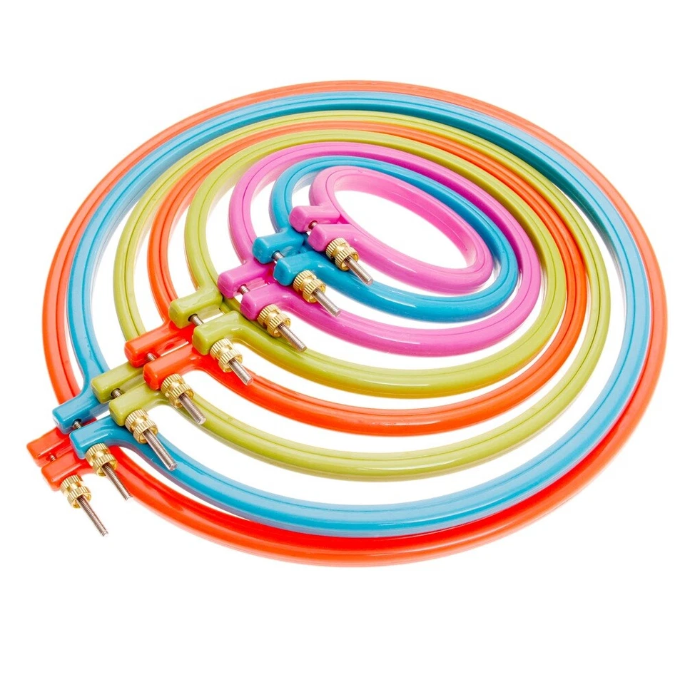 DIY Hand Needlecraft Household Craft Sewing Tool Plastic Embroidery Frame Hoop - Image 1 of 4