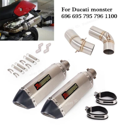 For Ducati monster 696 695 795 796 1100 Escape Exhaust Muffler Tip Mid Link Pipe - Image 1 of 4