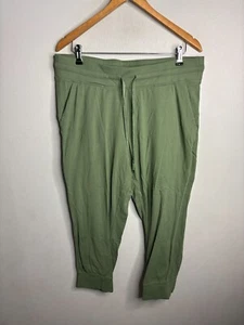 Lululemon Draw String High-Rise Joggers Crop Pants Size 14 Green 6406 - Picture 1 of 8