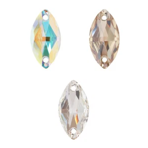Genuine PRECIOSA 438 64 301 Navette Sew-On Stones Crystals 2 Holes for Sewing - Picture 1 of 5