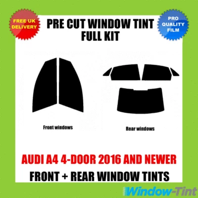 Для Audi A4 4-дверный седан 2016 + Полный предварительно вырезанный комплект тонировки окна передняя и задняя пленка - Изображение 1 из 4