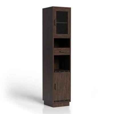 Furniture of America Media Storage Tv Tower 75.4"H x 15.7"W x 16.7"D Wood Walnut - Image 1 of 4