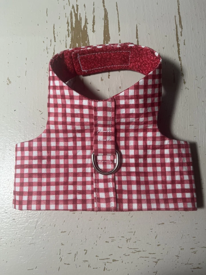 Handmade Dog Harness vest red plaid XS- 3068 - Image 1 of 1