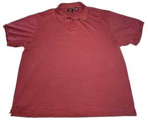 Haggar Swift Dry Polo Mens Sz 2XLT Geometric Pattern Burgundy Golf Performance - Picture 1 of 10