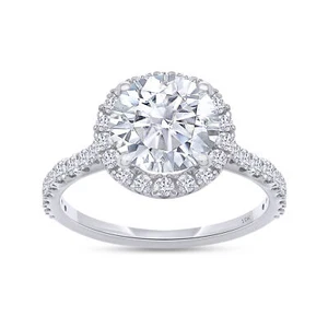 2.30 CT Lab Grown Diamond Halo Engagement Ring In 10k & 14K Solid Gold - Picture 1 of 27