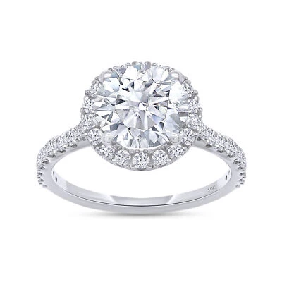 2 CT Lab Grown Diamond Halo Engagement Ring In 10k & 14K Solid Gold - Image 1 of 4