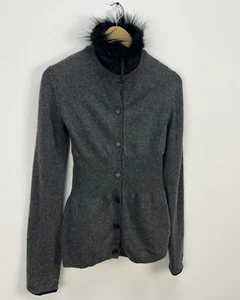 Prada Cashmere Nylon Fur Cardigan Zip Sweater Women's Size XS - Picture 1 of 16