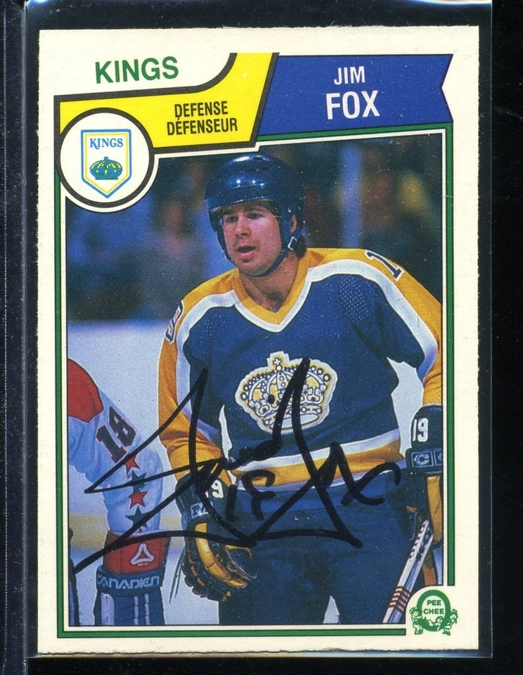 Jim Fox signed autographed Auto 1983-84 O-Pee-Chee card #154 Kings - Image 1 of 1