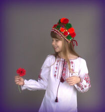 Ukraine diadem wreath Kokoshnic Hand beaded green orange Wedding heardress