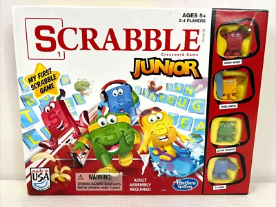 Scrabble Junior Word Board Game Grows With Your Child! Hasbro EUC Complete - Image 1 of 4