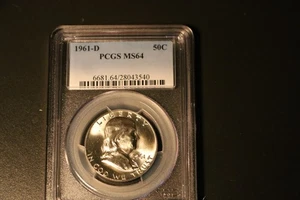 1961-D Franklin Half Dollar PCGS MS64 Brilliant Uncirculated - Picture 1 of 2
