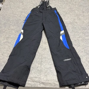 Spyder Ski Pants Youth Boys 12 Black Insulated Bibs Adjustable Waterproof - Picture 1 of 13