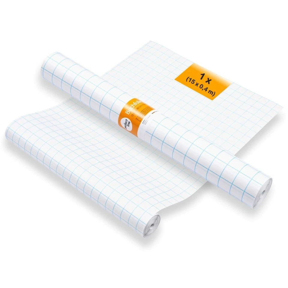 perfect line Buchschutzfolie 15m x 40cm selbstklebend glasklar Folie für Schule - Bild 1 von 4