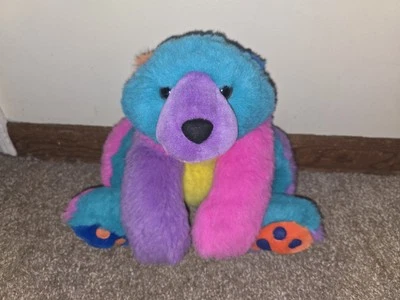 Rare Vntg 1998 Swibco Cosmo Teddy Bear Stuffed Animal Plush Clean Color Block - Image 1 of 4