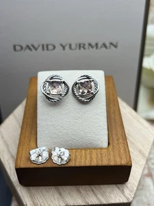 David Yurman Ohrringe 925 Silber 7 mm rosa Morganit facettiert Infinity - Bild 1 von 24