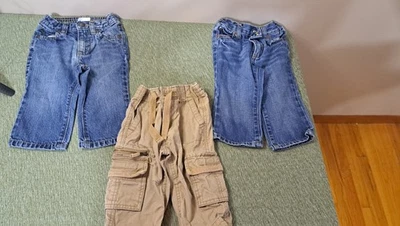 Bebé Niño 12-18M Jeans Y Pantalones Caqui Antiguo Azul Marino Lote De 3 Foto 1 de 4