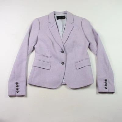 Blazer para mujer Banana Republic 0 púrpura tweed mezcla de lana espiga traje chaqueta Foto 1 de 4