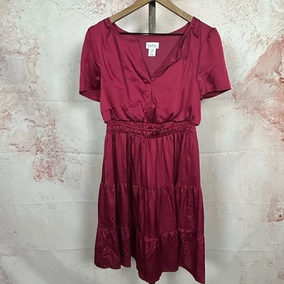 NICOLE MILLER NY satin glam holiday dress size M date night romantic feminine - Image 1 of 4