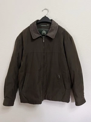 Chaqueta de bombardero de colección Weatherproof Garment Co para hombre M marrón gamuza acolchada forrada Foto 1 de 4