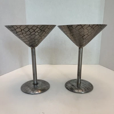 复古金属锤形马提尼眼镜 - 2 件套 — 第 1/4 张图片