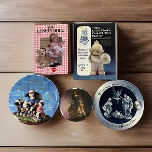 Lote 5 botones pinback de colección de estatuillas de coleccionista - Moo Moo’s, Precious Moments + Más - Imagen 1 de 6
