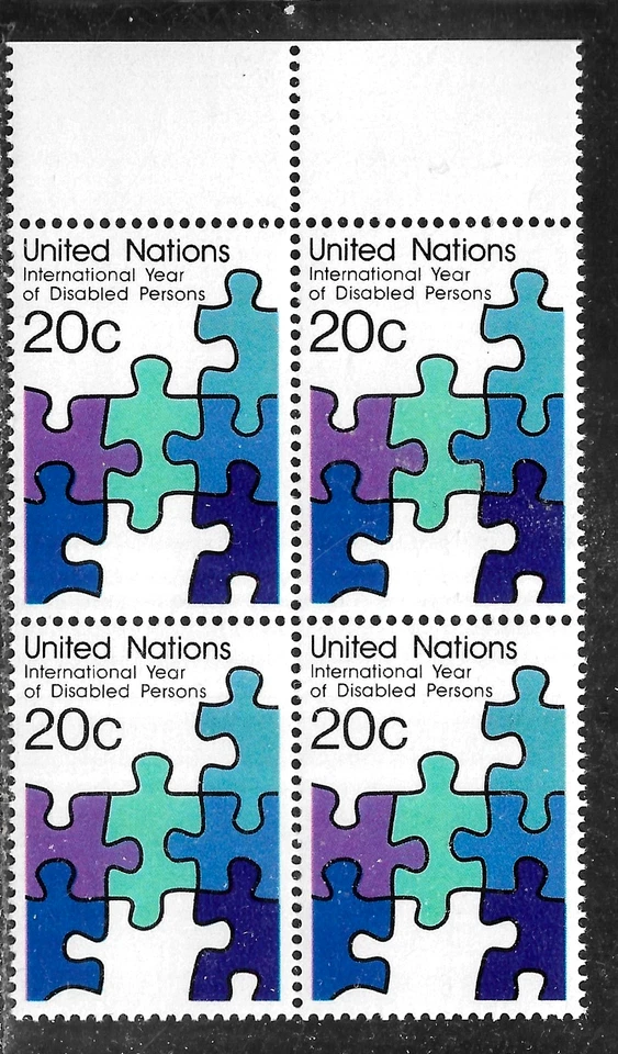HICK GIRL- MINT UNITED NATIONS STAMP   SC#344  1981  DISABLED PERSONS     L114 - Image 1 of 1