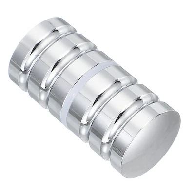 Glass Shower Door Handle, Aluminum Alloy Back-to-Back Stripe Door Knob Silver - Image 1 of 4