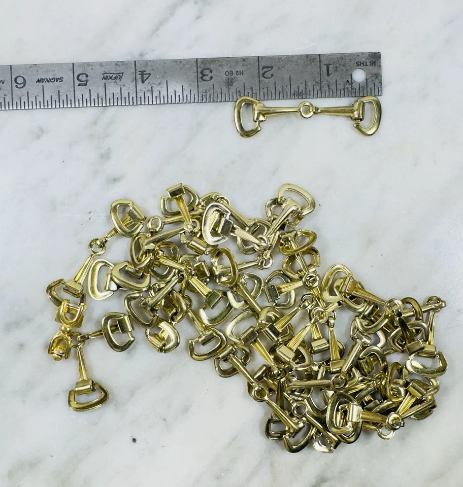 Lote de hebillas para zapatos Horsebit tono dorado vintage herrajes de metal nuevo estilo Italia Foto 1 de 1